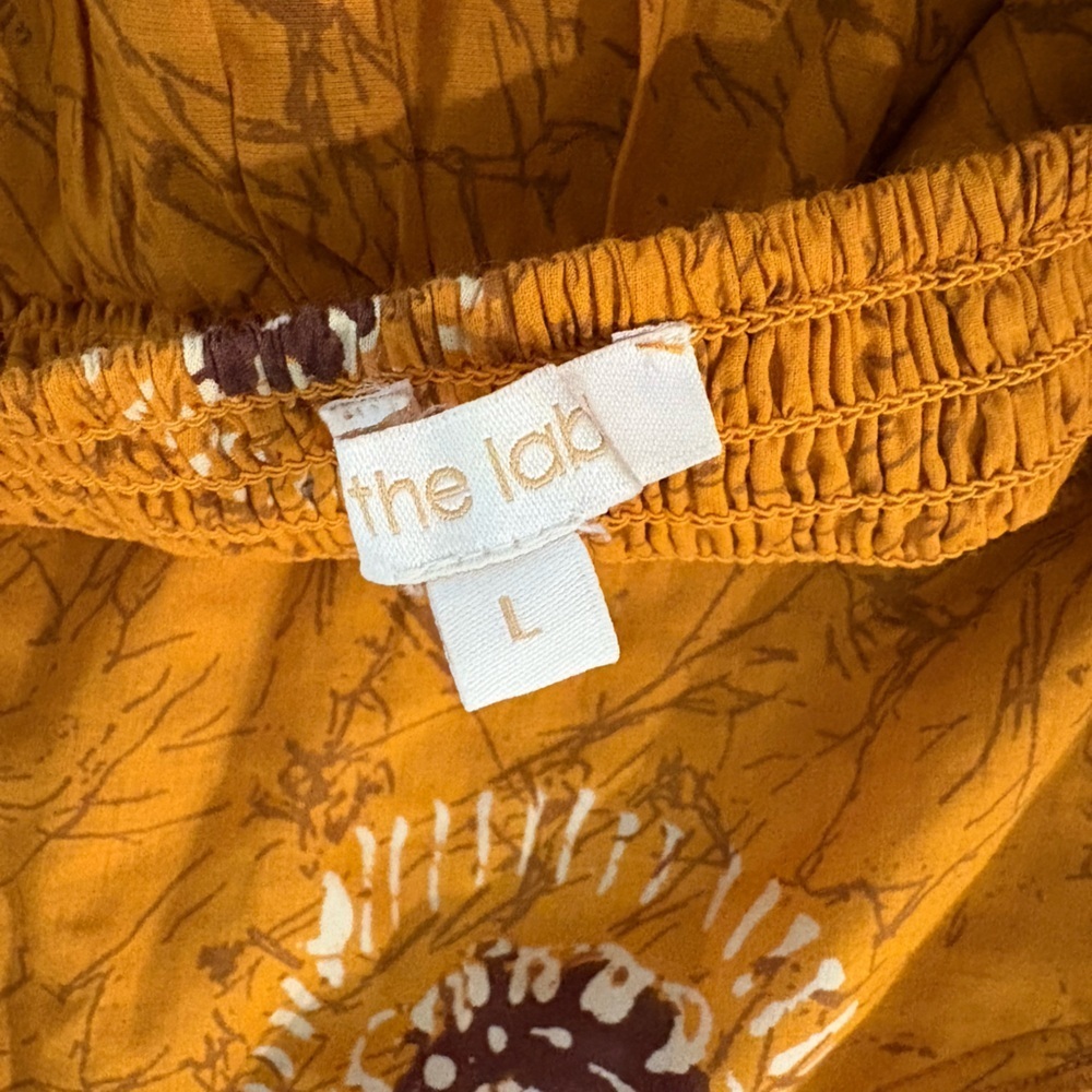 Love The Label Gigi Gold Print Dress Size L EUC 375$ Anthropologie - Picture 12 of 16
